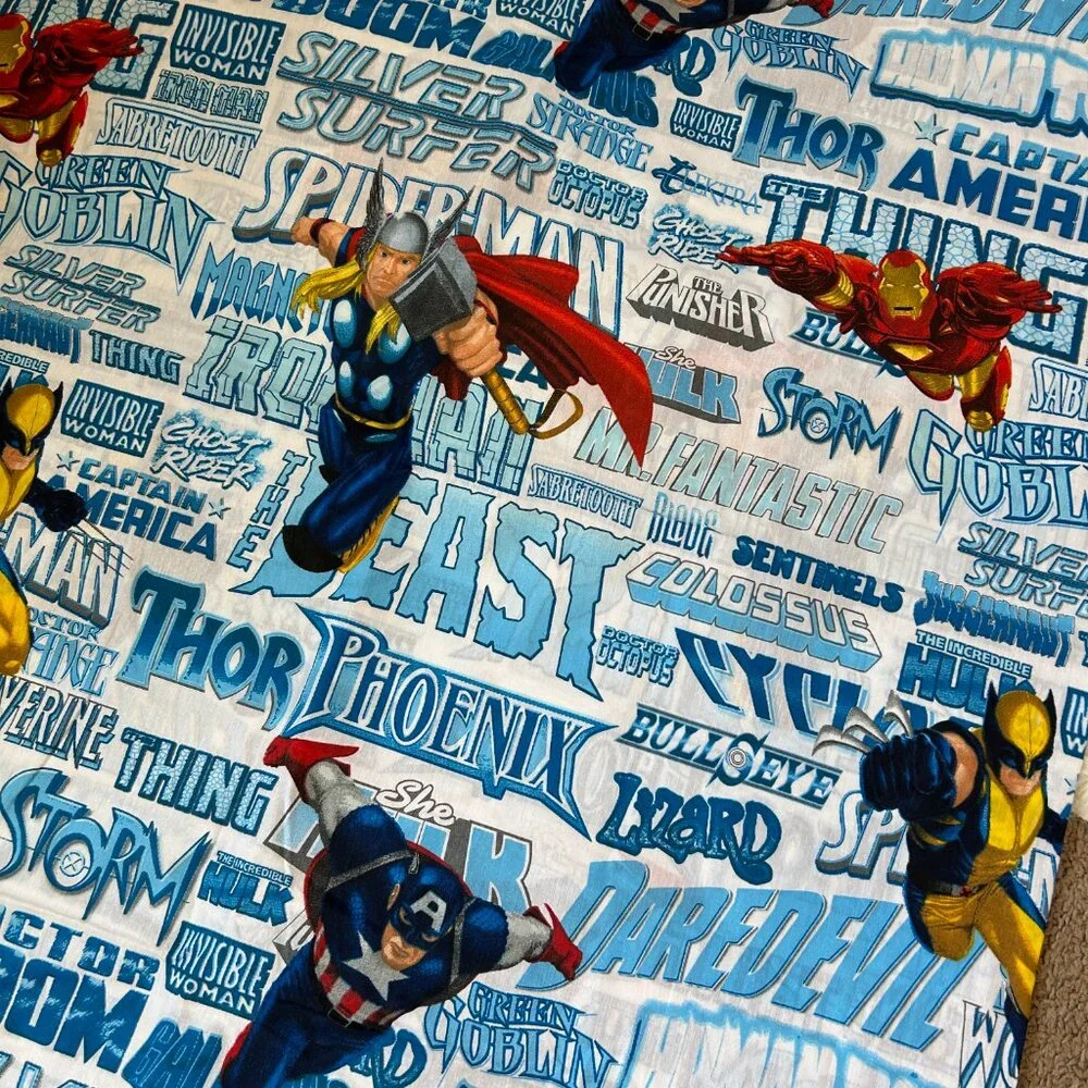 Marvel Heros Flat Sheet Twin Size All the Heros